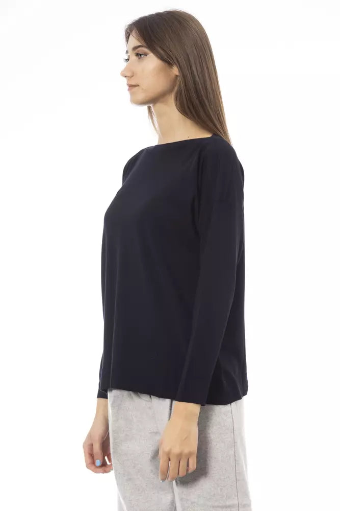 Alpha Studio Blue Viscose Women Sweater