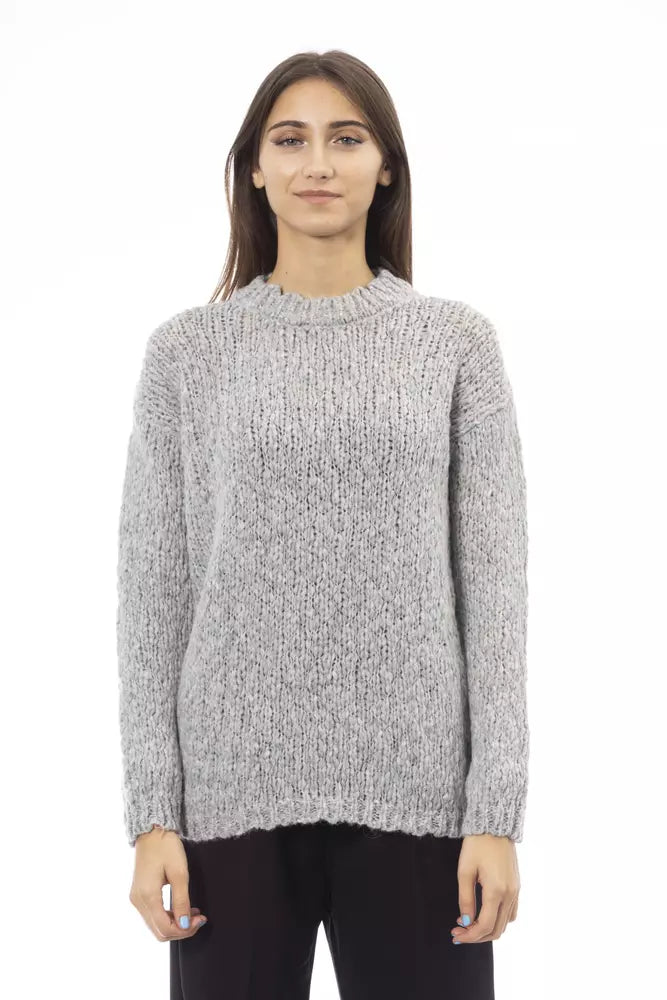 Alpha Studio Gray Acetate Women Sweater