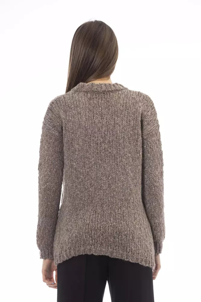 Alpha Studio Brown Alpaca Women Sweater