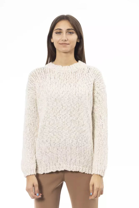 Alpha Studio White Acetate Women Sweater