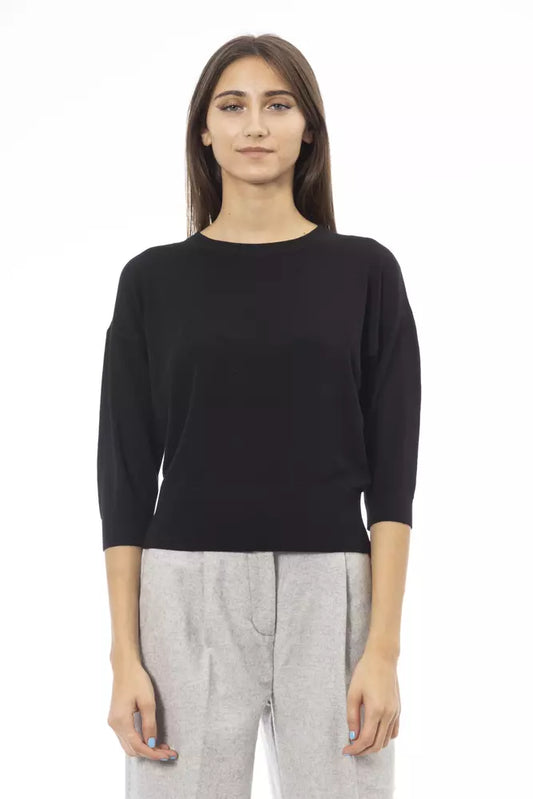 Alpha Studio Black Viscose Women Sweater