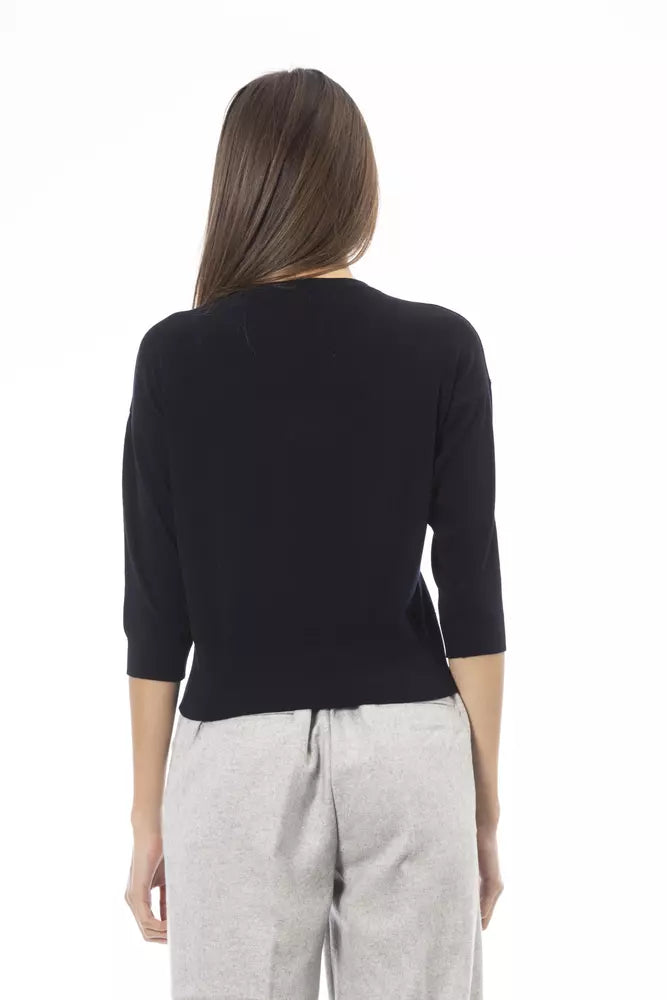 Alpha Studio Blue Viscose Women Sweater