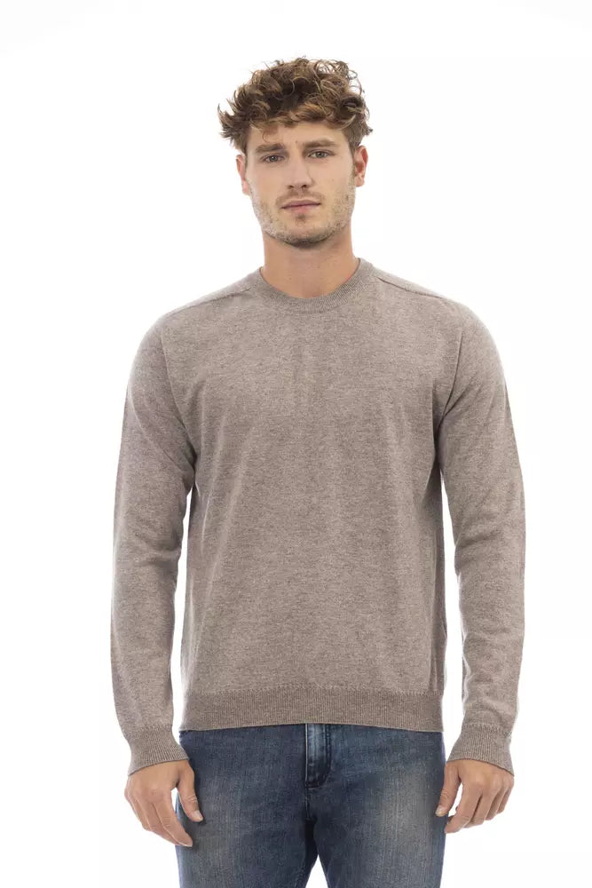 Alpha Studio Beige Viscose Men Sweater