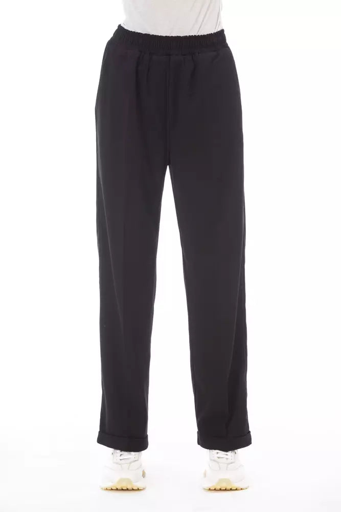 Alpha Studio Black Polyester Women Pant