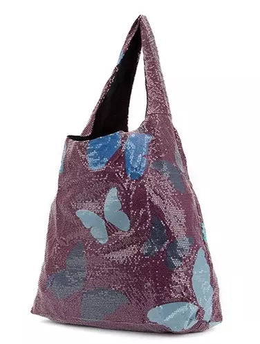 PINKO Sequin Butterfly Shopper Tote Bag