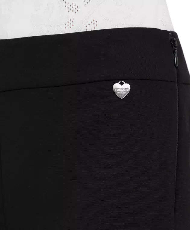 Twinset Elegant Straight-Fit Trousers in Black