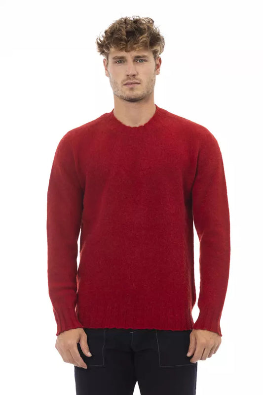 Alpha Studio Red Wool Men Sweater