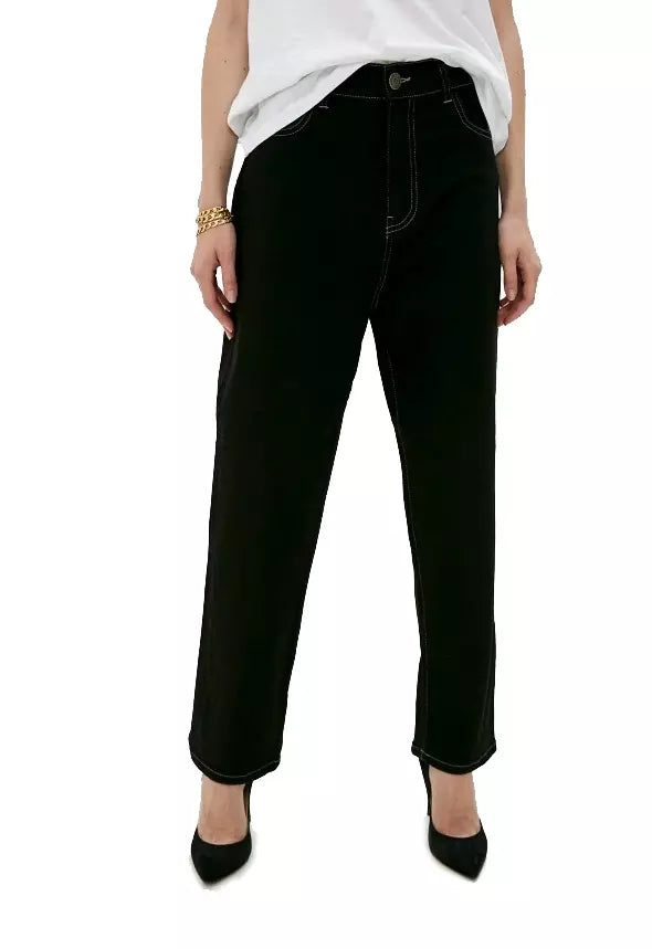 Twinset Elegant Black Cotton Blend Jeans