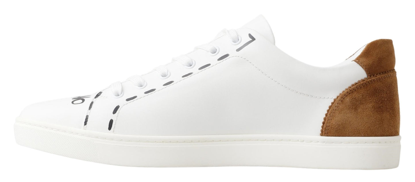 Dolce & Gabbana Elegant Low Top Leather Sneakers in White