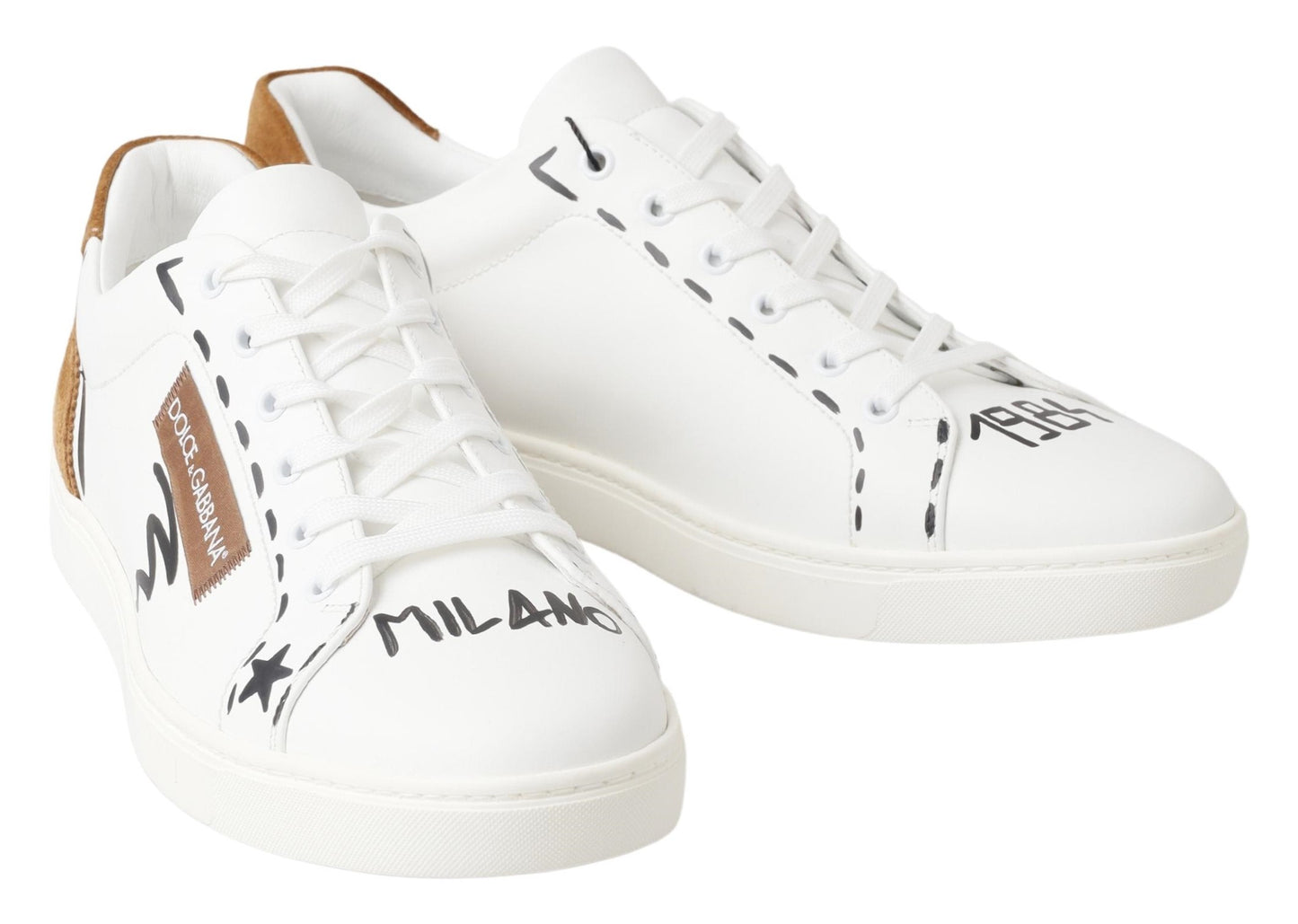 Dolce & Gabbana Elegant Low Top Leather Sneakers in White