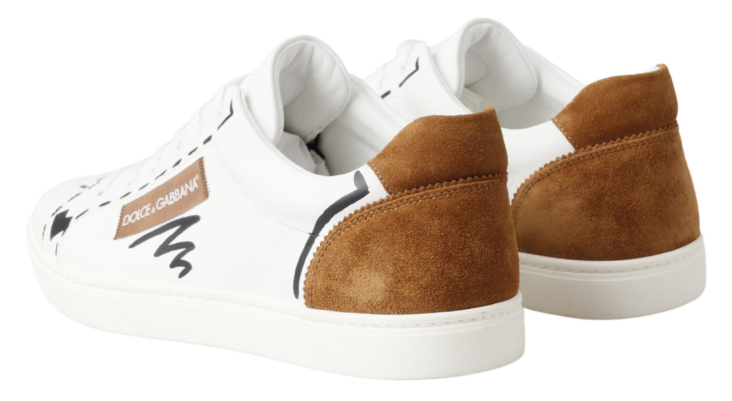 Dolce & Gabbana Elegant Low Top Leather Sneakers in White