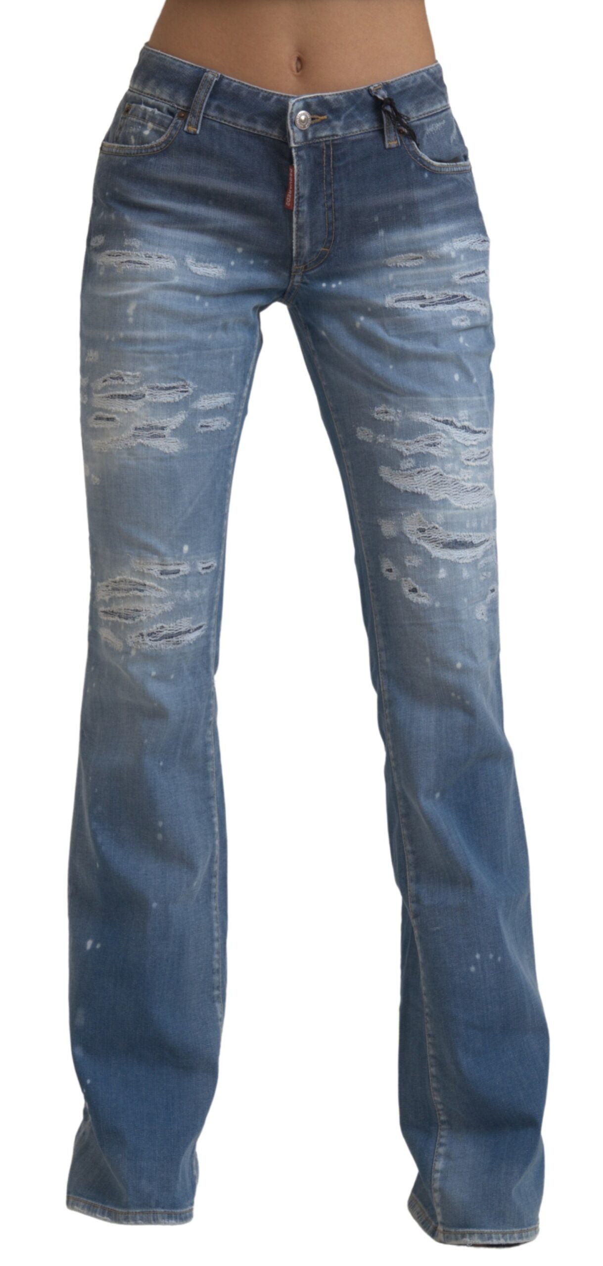 Dsquared² Elegant Mid Waist Flared Denim Jeans