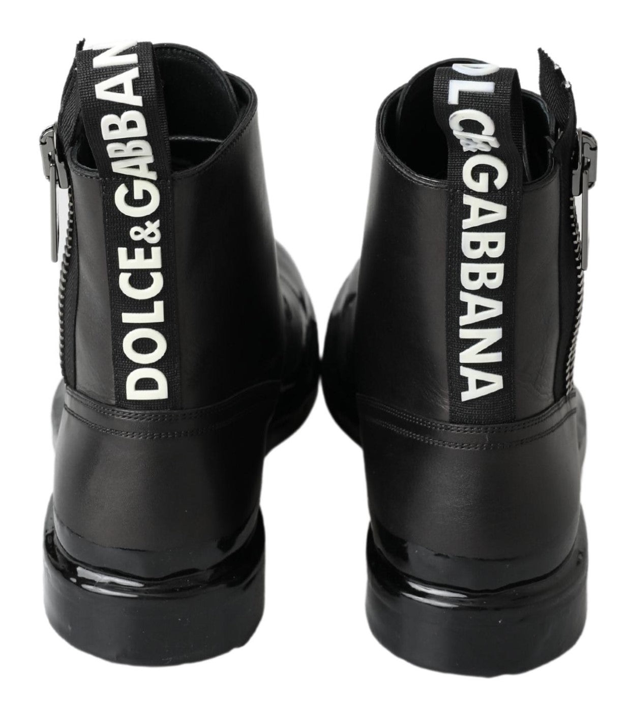 Dolce & Gabbana Elegant Leather Zipper Ankle Boots