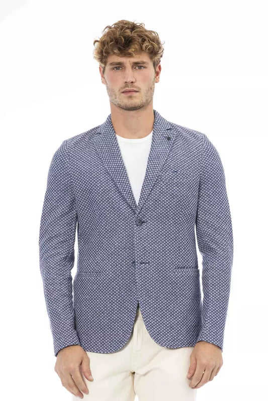 Distretto12 Blue Cotton Men Blazer