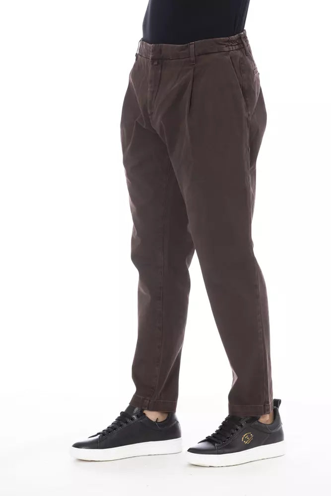 Distretto12 Brown Cotton Men Pant