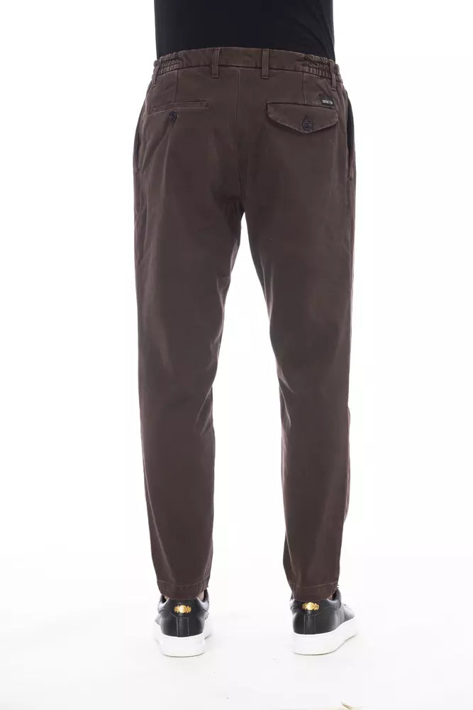 Distretto12 Brown Cotton Men Pant