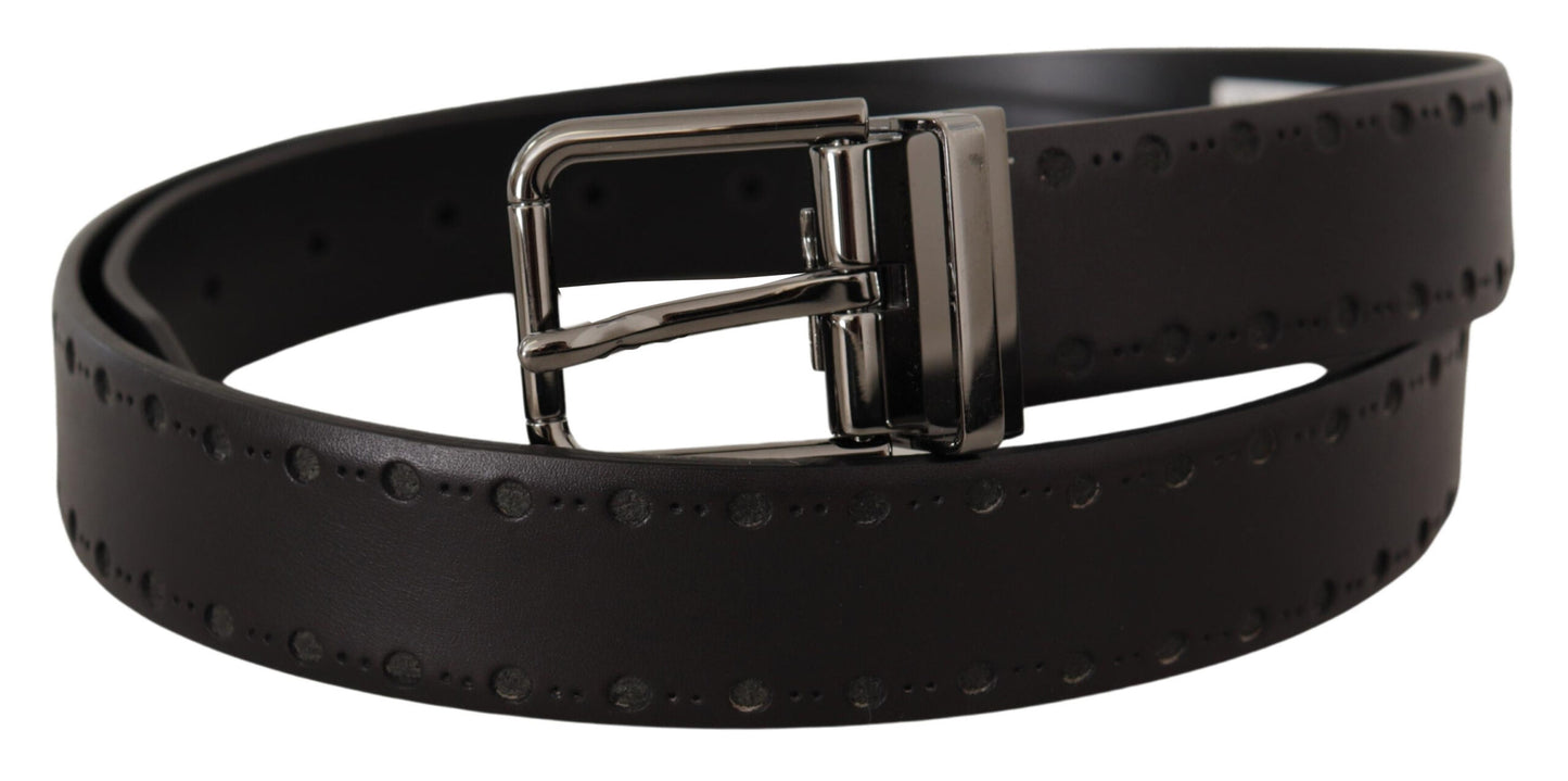 Dolce & Gabbana Elegant Black Leather Statement Belt