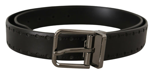 Dolce & Gabbana Elegant Black Leather Statement Belt