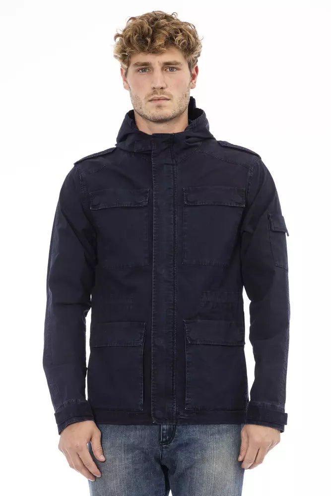 Distretto12 Blue Cotton Men Jacket