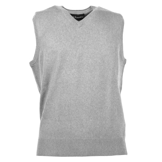 Emilio Romanelli V-Neck Wool and Cashmere Sleeveless Vest - Gray