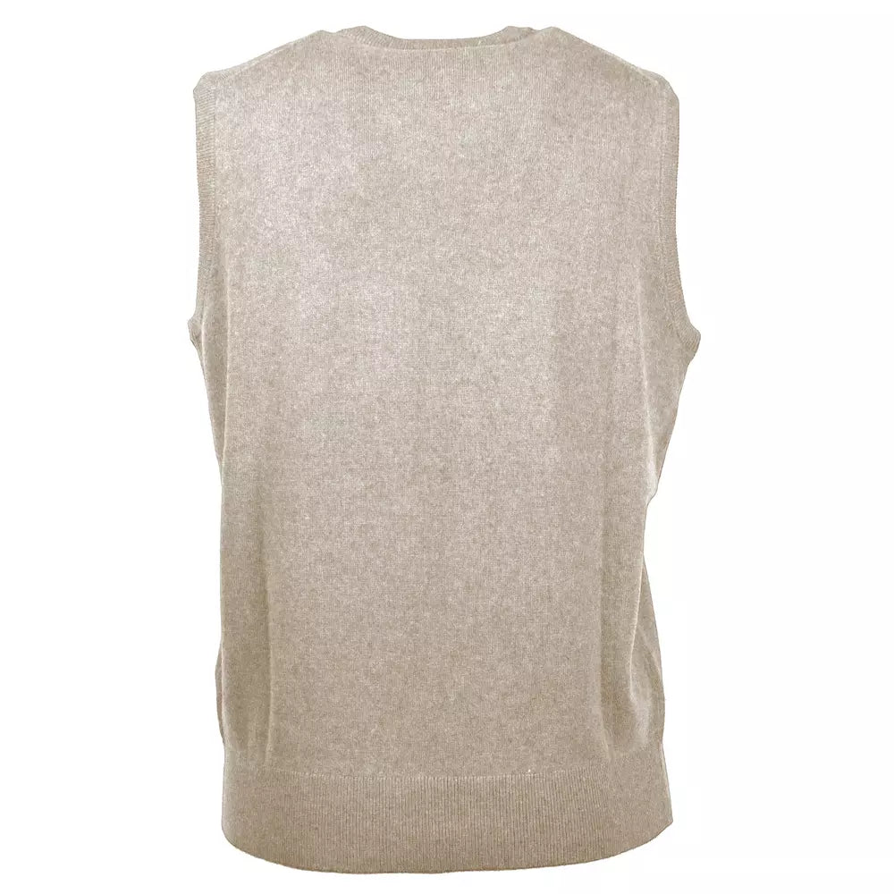 Emilio Romanelli Elegant Sleeveless V-Neck Wool Vest