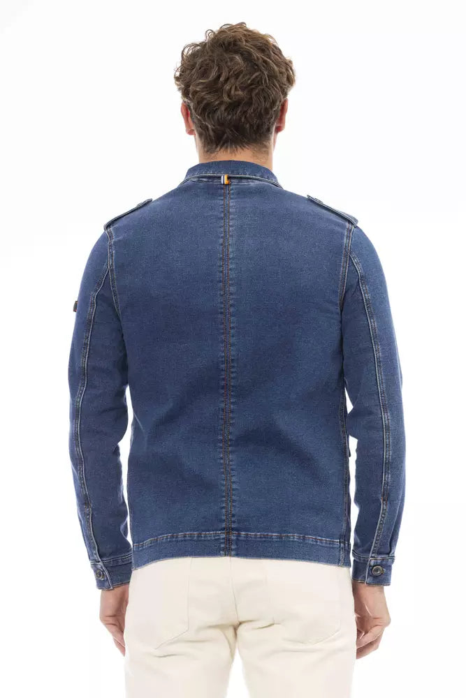 Distretto12 Blue Cotton Men Jacket