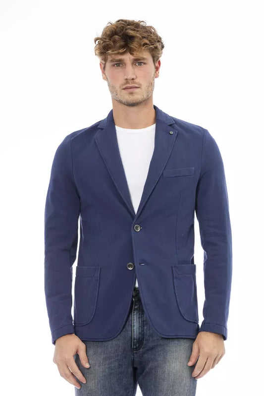 Distretto12 Blue Cotton Men Jacket