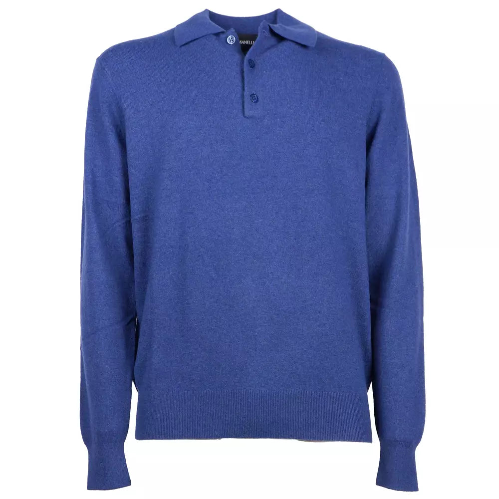 Emilio Romanelli Elegant Wool-Cashmere Blend Polo Sweater