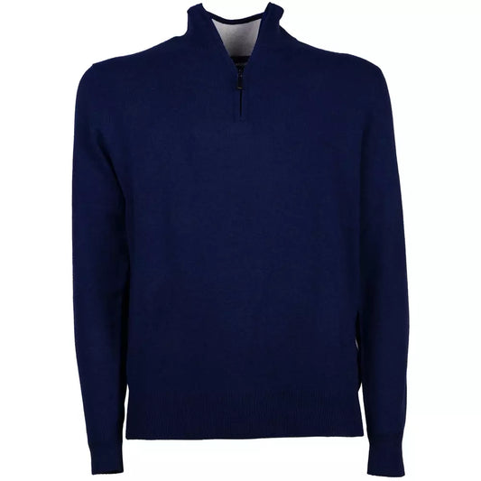 Emilio Romanelli Elegant Turtleneck Sweater with Half-Zip