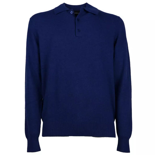 Emilio Romanelli Italian Wool-Cashmere Blend Polo Sweater