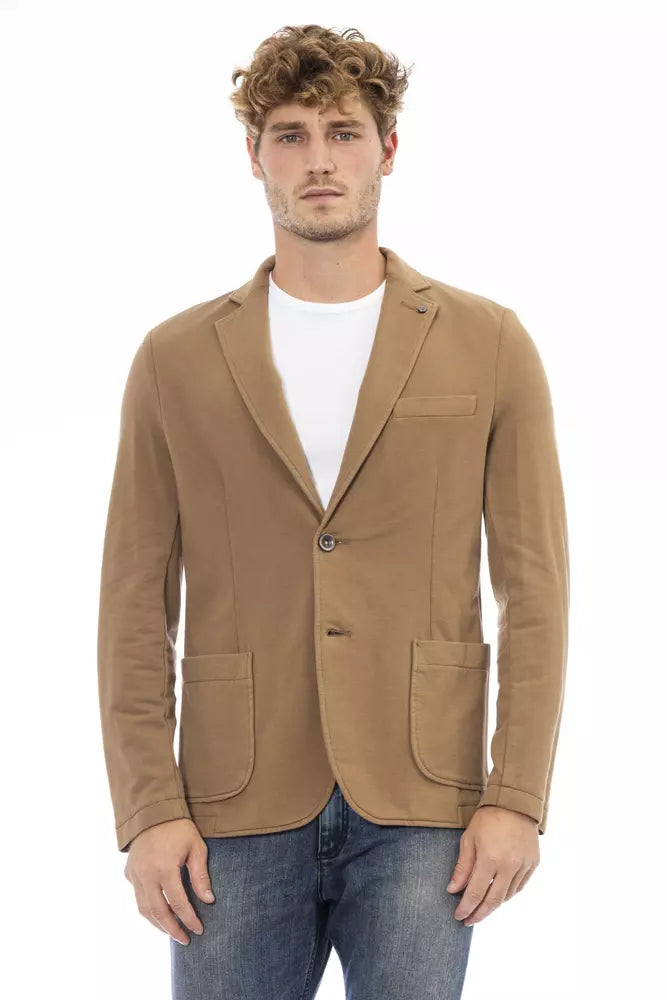 Distretto12 Brown Cotton Men Blazer