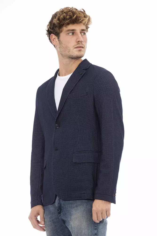 Distretto12 Blue Cotton Men Blazer