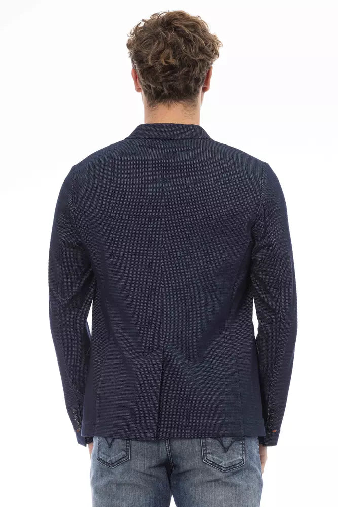 Distretto12 Blue Cotton Men Blazer