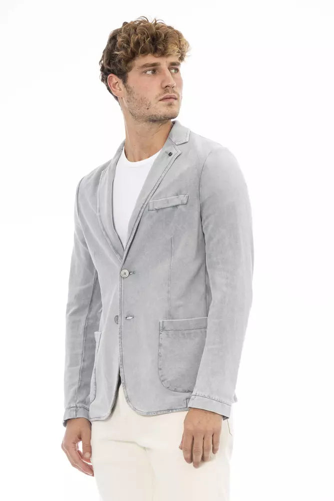 Distretto12 Gray Cotton Mens Blazer