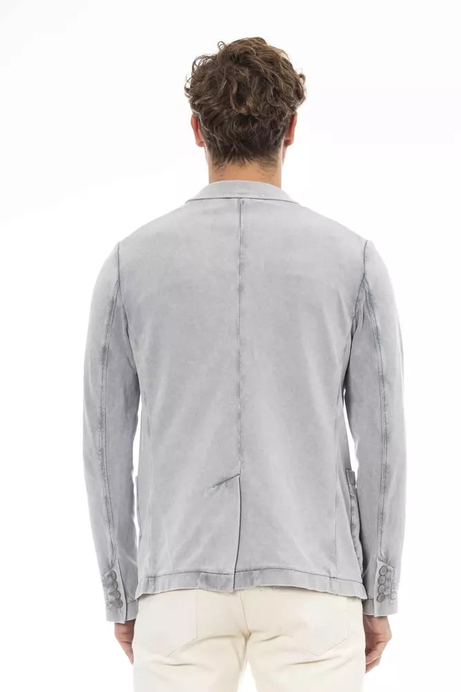 Distretto12 Gray Cotton Mens Blazer