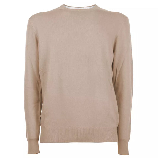 Emilio Romanelli Elegant Beige Wool-Cashmere Men's Sweater