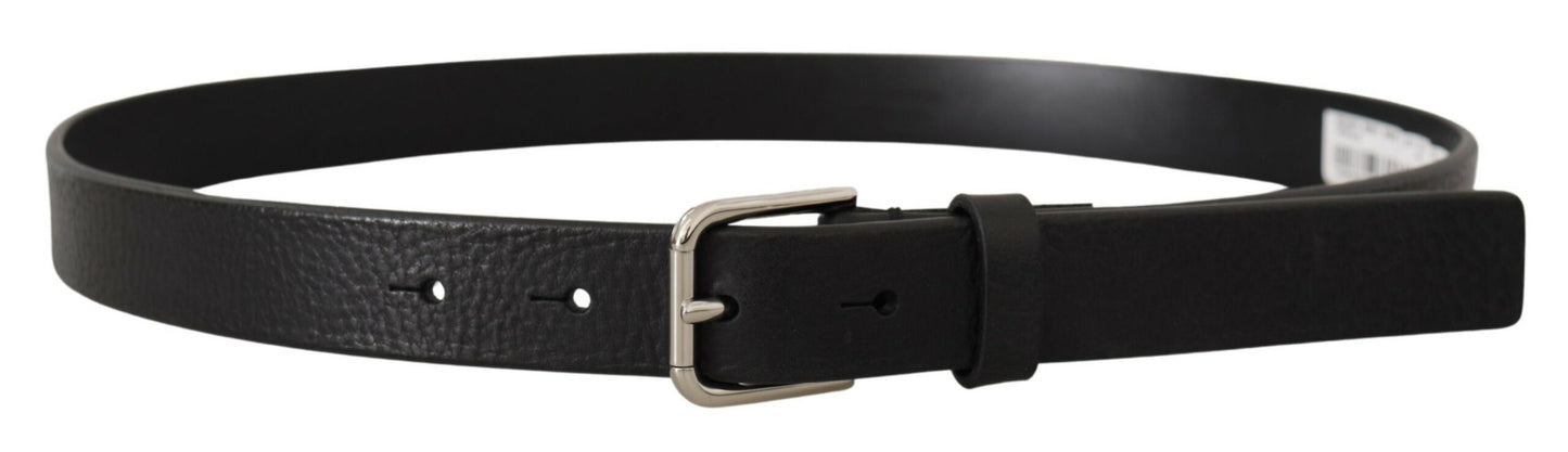 Dolce & Gabbana Elegant Leather Belt with Metal Buckle Closure