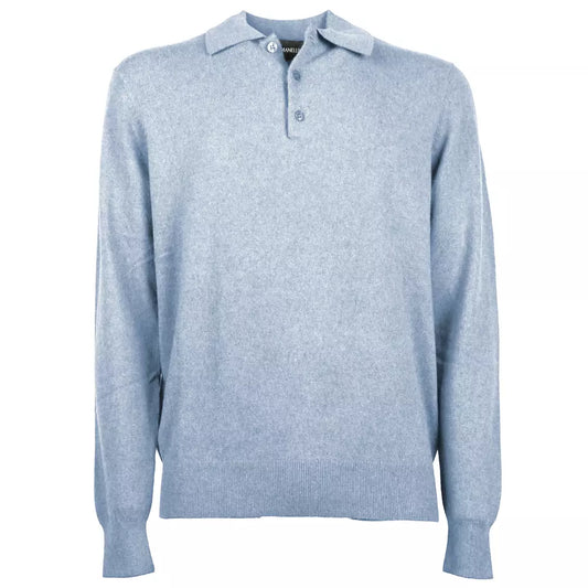 Emilio Romanelli Elegant Wool-Cashmere Polo Collar Sweater