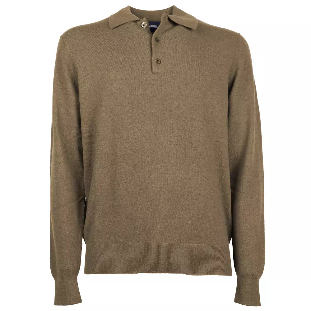 Emilio Romanelli Italian Wool-Cashmere Blend Polo Sweater