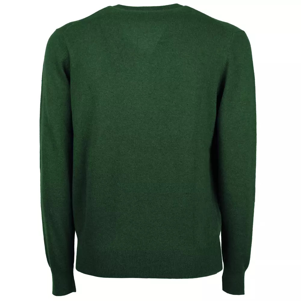 Emilio Romanelli Elegant V-Neck Wool-Cashmere Men's Sweater