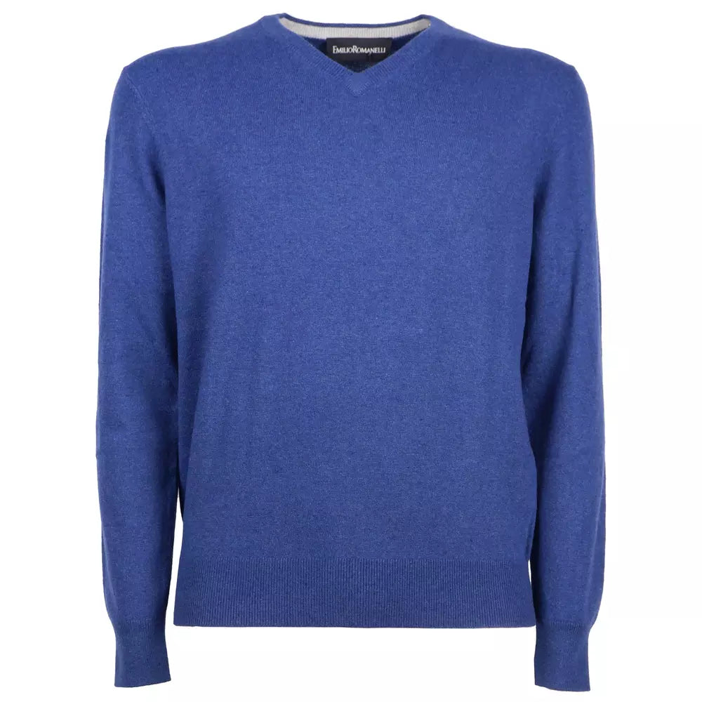 Emilio Romanelli V-Neck Wool-Cashmere Blend Sweater