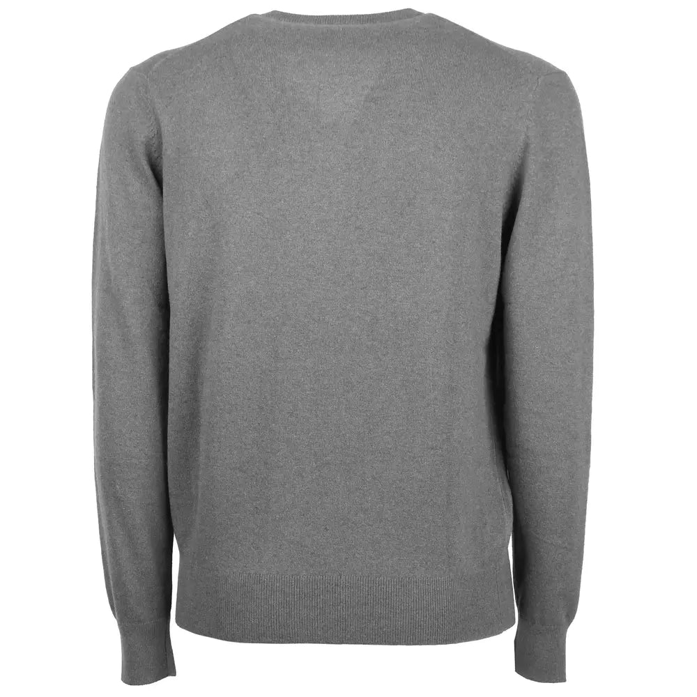 Emilio Romanelli Elegant V-Neck Wool-Cashmere Sweater for Men