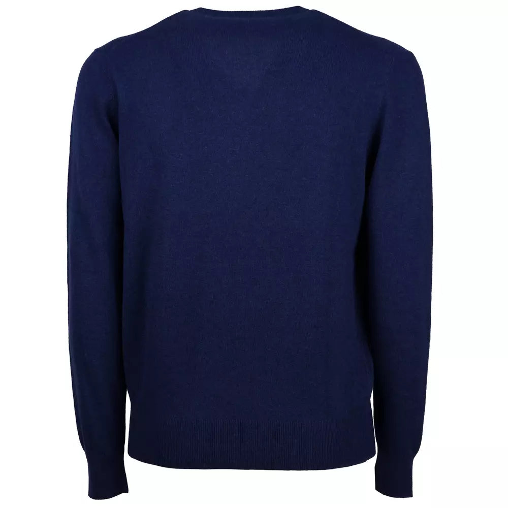 Emilio Romanelli Elegant V-Neck Wool-Cashmere Men's Sweater