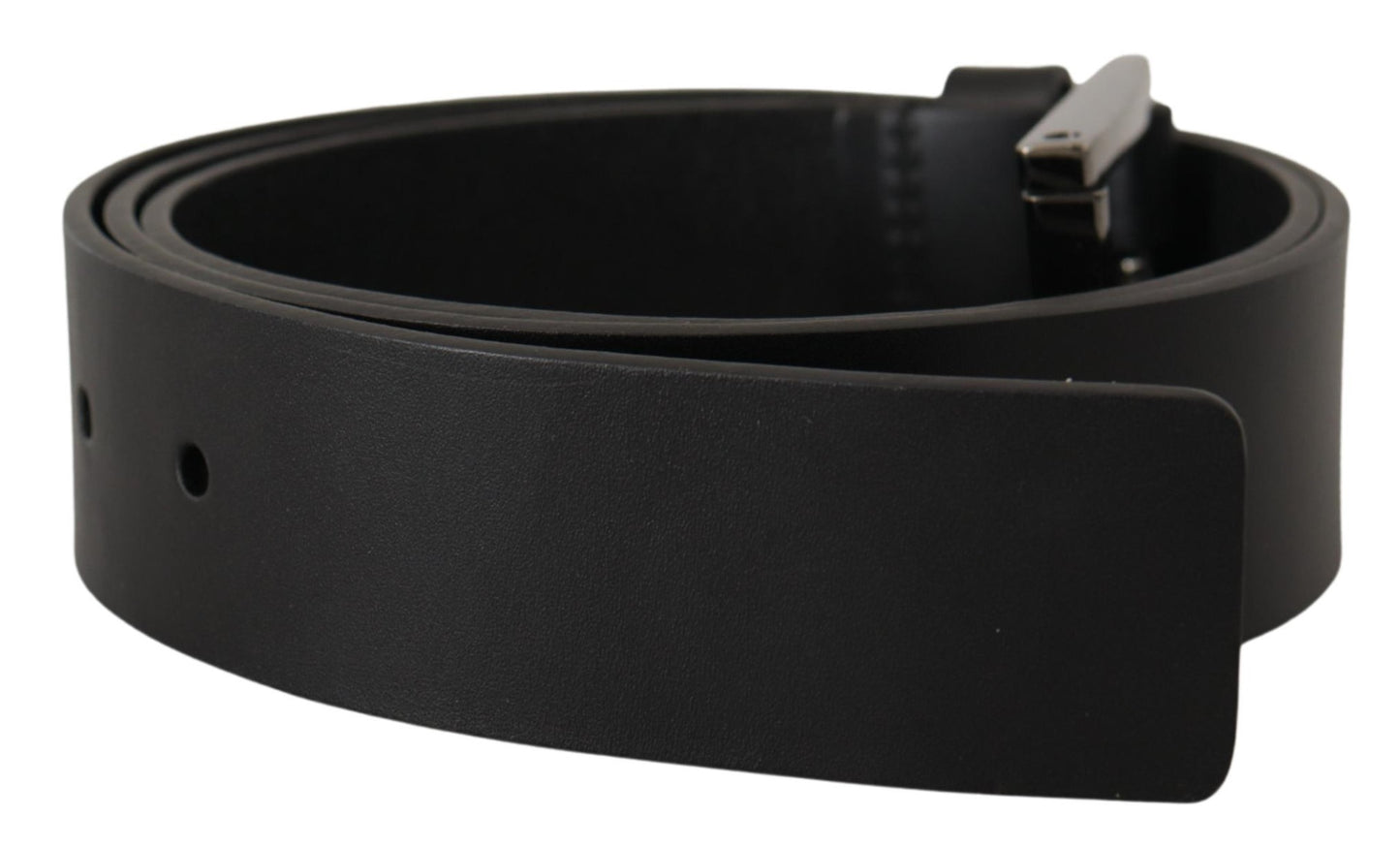 Dolce & Gabbana Elegant Black Leather Belt with Metal Buckle