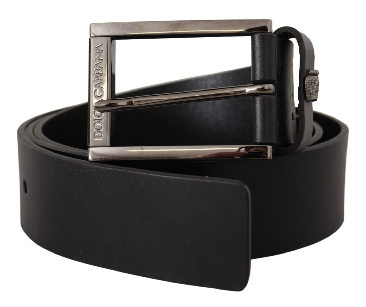 Dolce & Gabbana Elegant Black Leather Belt with Metal Buckle