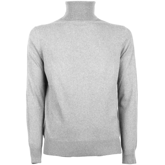 Emilio Romanelli Elegant Gray Turtleneck Wool-Cashmere Blend Sweater