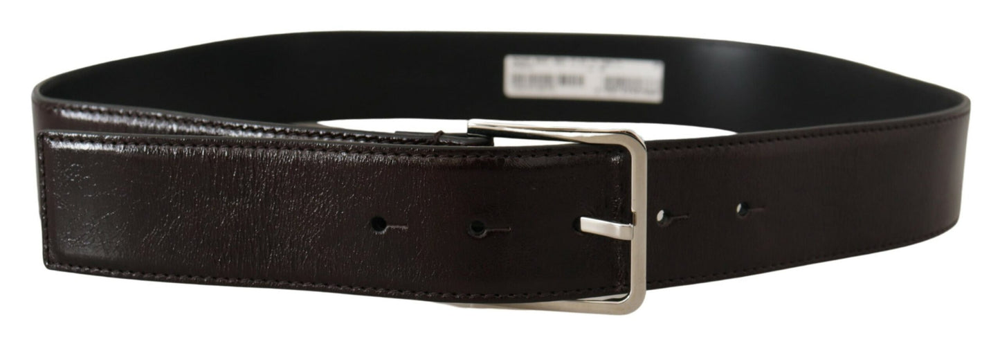 Dolce & Gabbana Elegant Black Patent Leather Belt with Logo Buckle