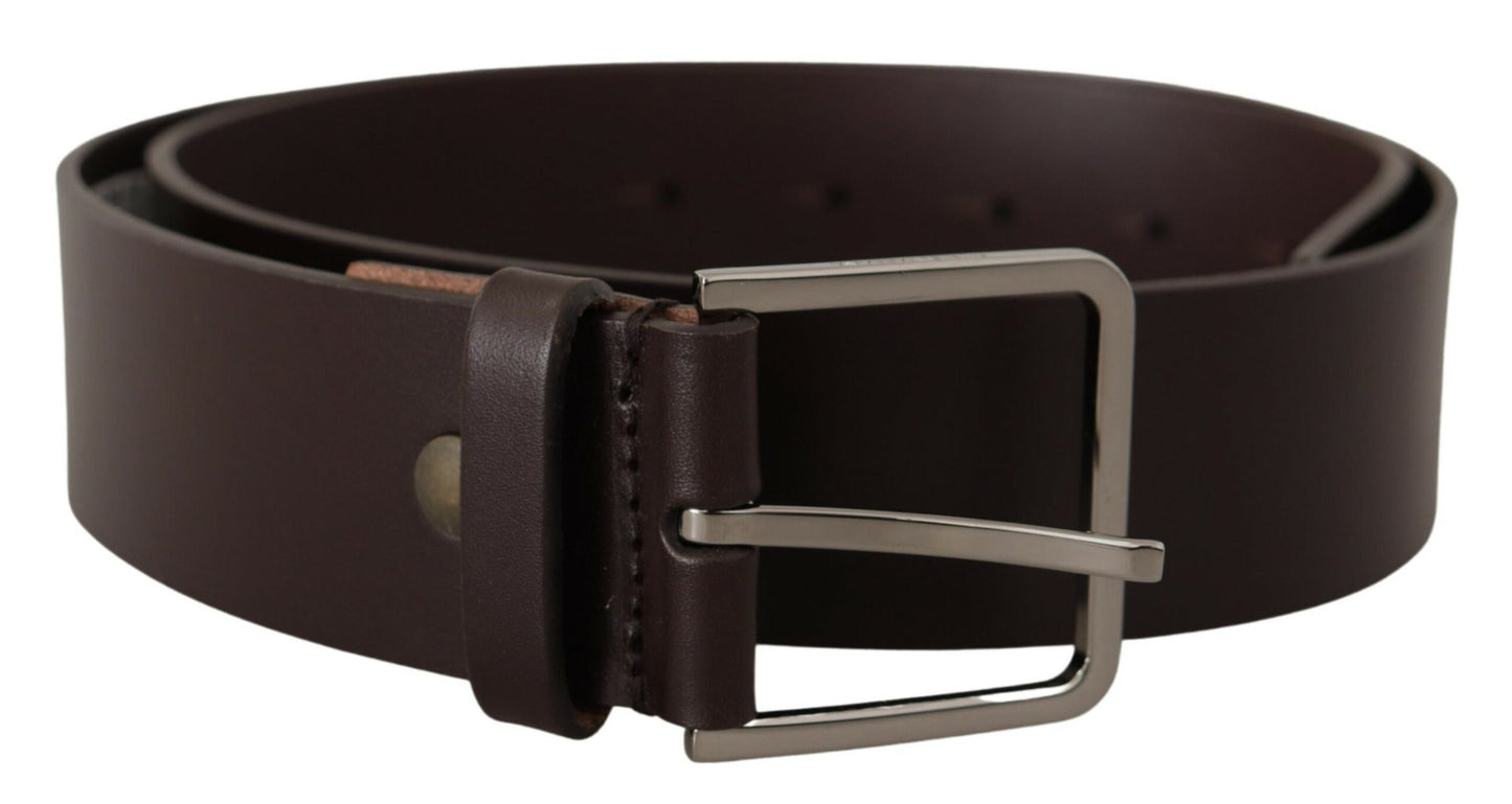 Dolce & Gabbana Elegant Dark Brown Leather Belt