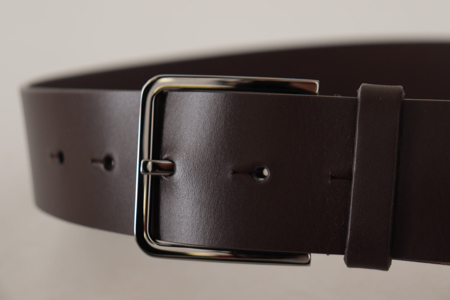 Dolce & Gabbana Elegant Dark Brown Leather Belt