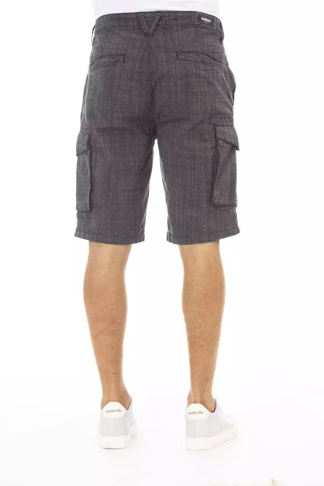 Baldinini Trend Black Cotton Men Cargo Short